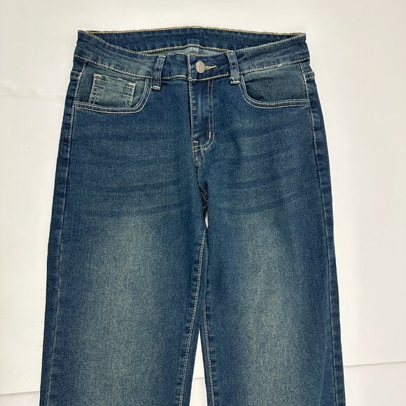 Unbranded Bootcut Raw Hem Women's size S Small Dark Wash Blue Denim jeans - Picture 2 of 4